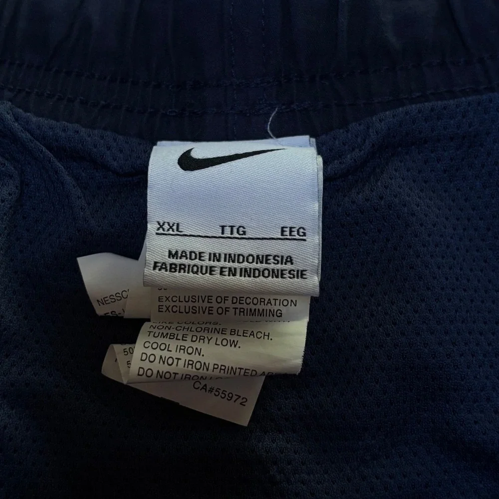 Nike Mens Navy Blue Line Swim Trunks Shorts Pockets Elastic Waistband Size XXL